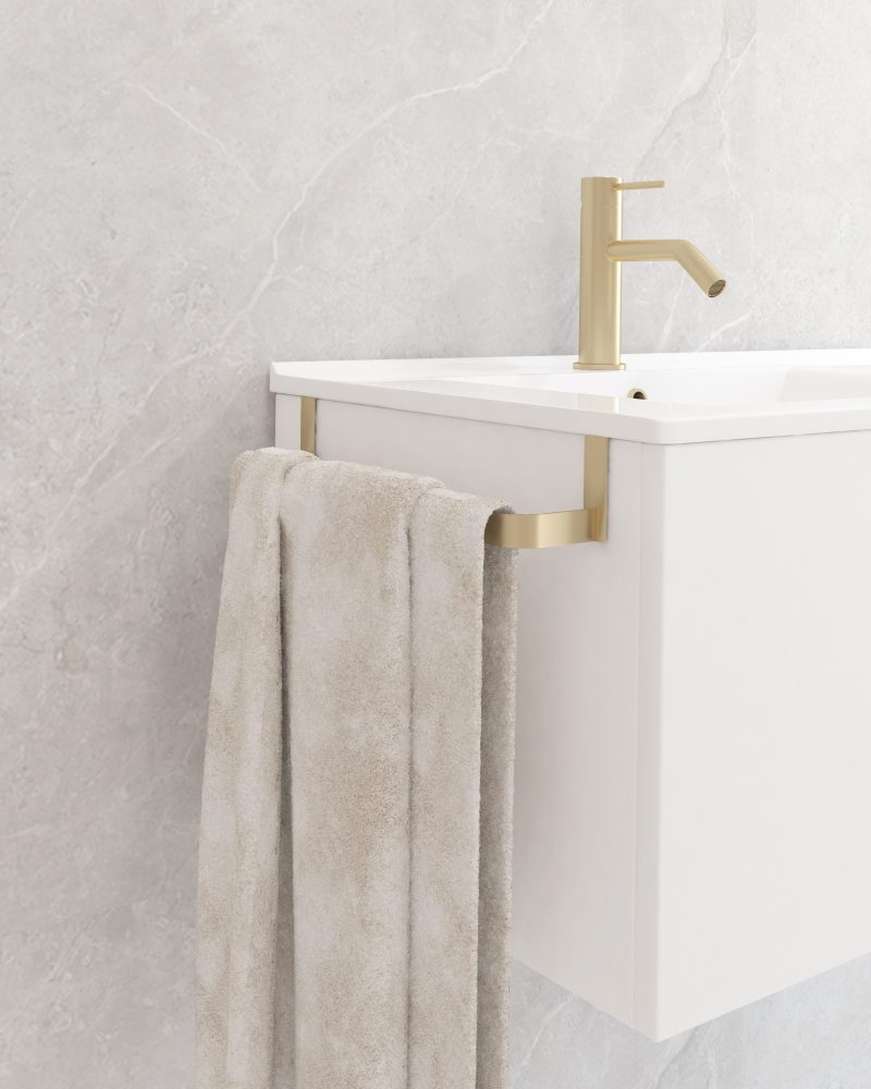 Bar porte-serviettes à l'intérieur meuble or brossé